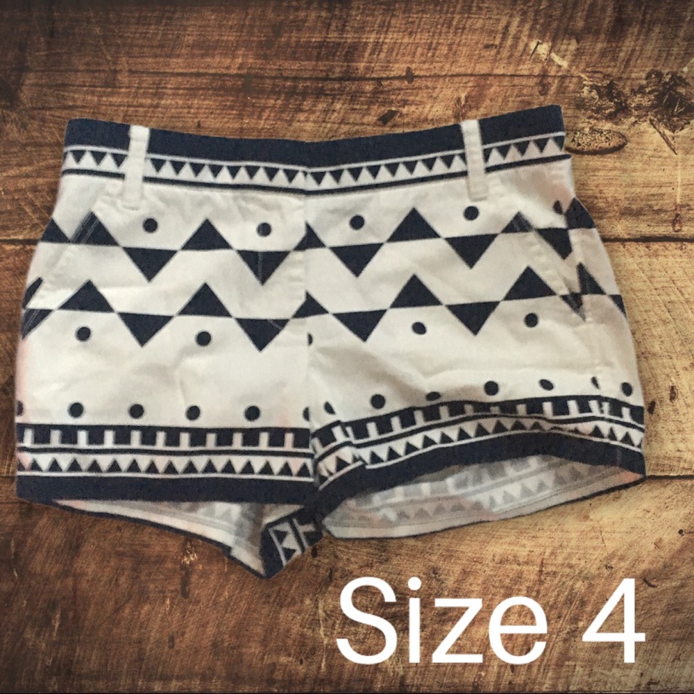 J Crew White and Navy Shorts
